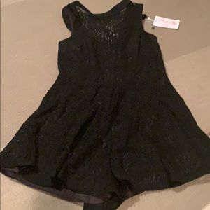 NWT Black lace pink lily romper